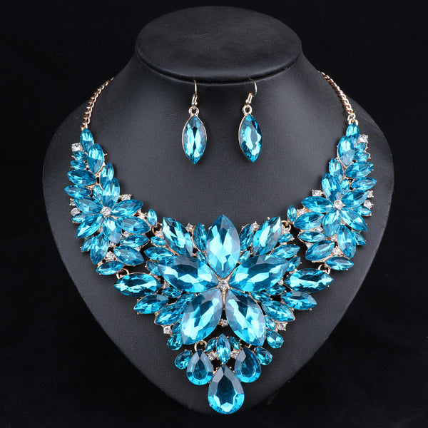 Fashion Crystal Jewelry Sets Bridal Necklace Earrings Sets