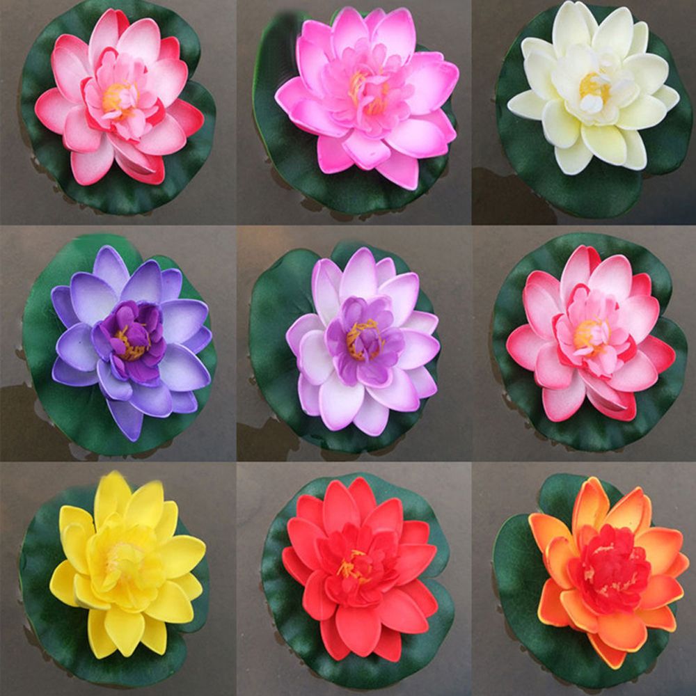 3Pcs Floating Artificial Flower Lifelike Water Lily Micro Landscape for Wedding