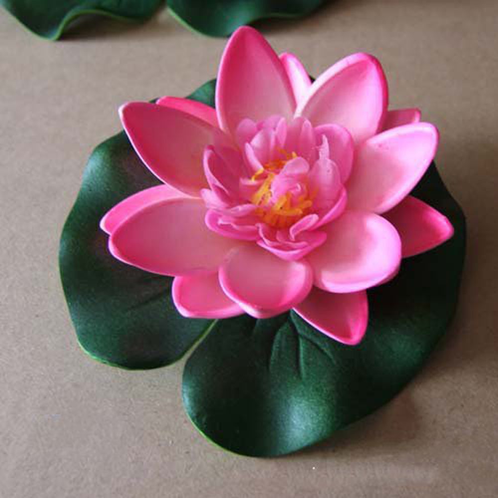 3Pcs Floating Artificial Flower Lifelike Water Lily Micro Landscape for Wedding