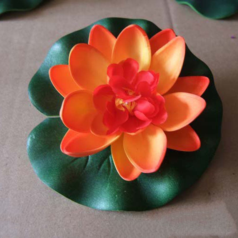 3Pcs Floating Artificial Flower Lifelike Water Lily Micro Landscape for Wedding