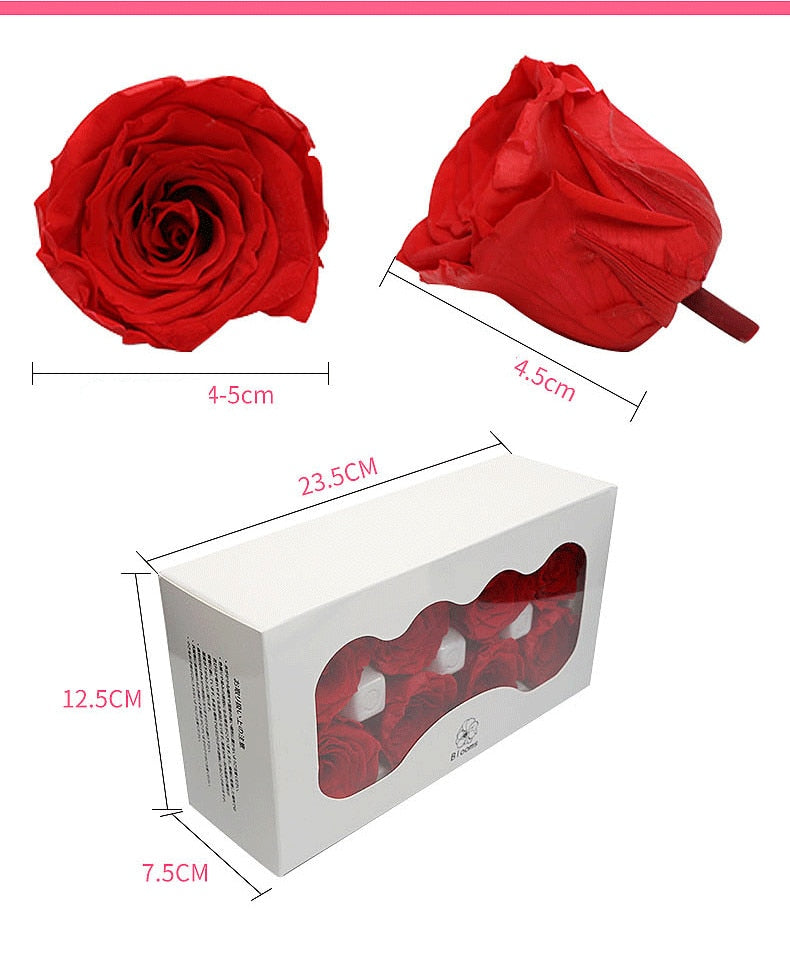 8 Pcs High Quality Flowers Immortal Rose Eternelle Gift Box