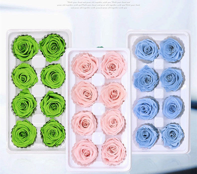 8 Pcs High Quality Flowers Immortal Rose Eternelle Gift Box