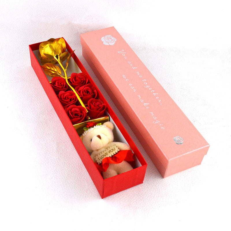 Artificial Flowers 24K Gold Foil Valentine Day Forever Rose Wedding