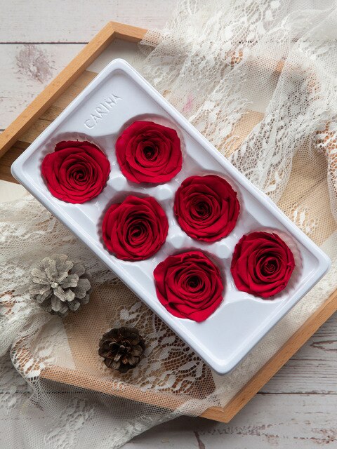 6Pcs/Box A Grade High Quality Preserved Rose Head  Gift Box