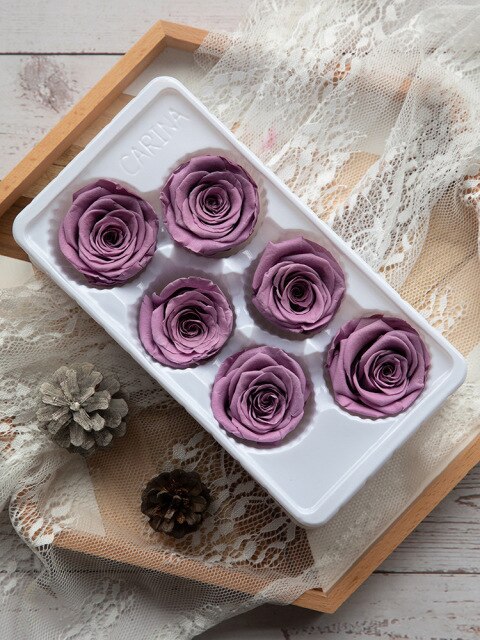 6Pcs/Box A Grade High Quality Preserved Rose Head  Gift Box