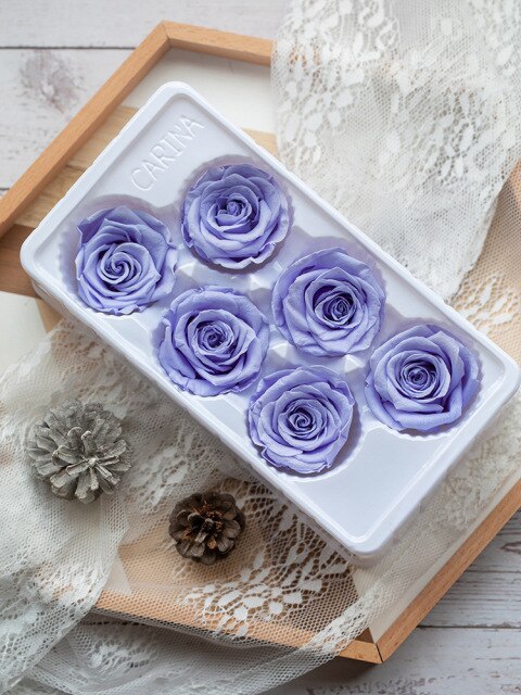 6Pcs/Box A Grade High Quality Preserved Rose Head  Gift Box