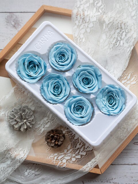 6Pcs/Box A Grade High Quality Preserved Rose Head  Gift Box