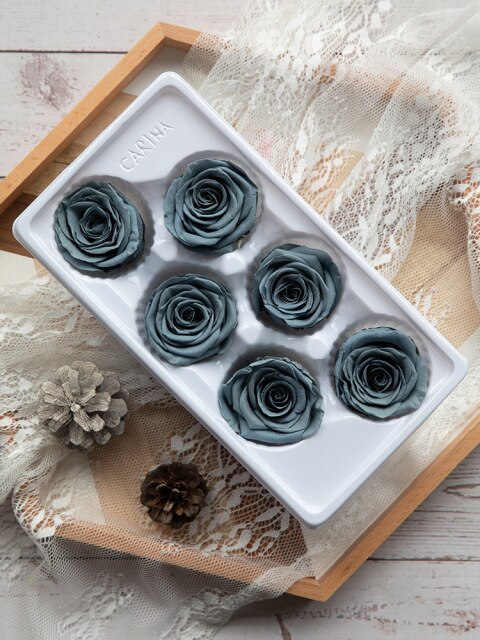 6Pcs/Box A Grade High Quality Preserved Rose Head  Gift Box