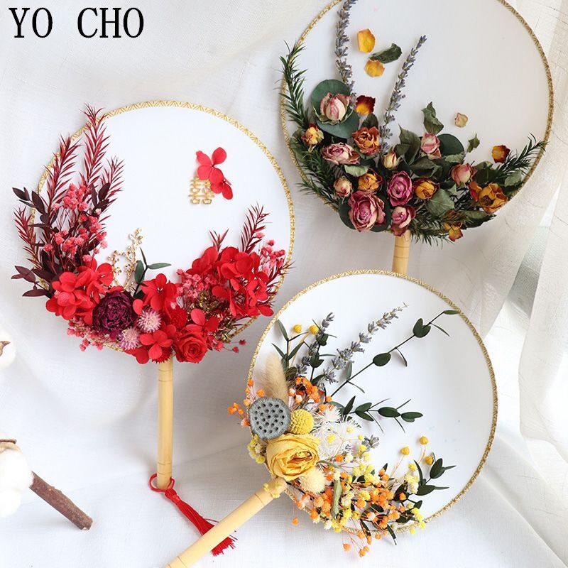 DIY Real Dried Flower Dry Plants Dry Leaf For Round fan