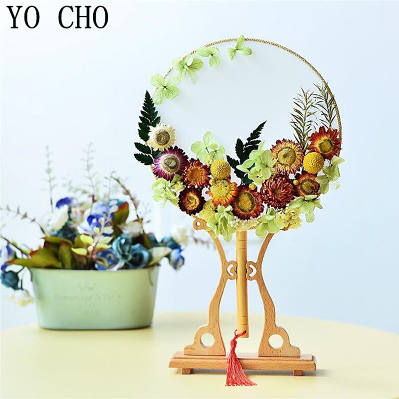 DIY Real Dried Flower Dry Plants Dry Leaf For Round fan