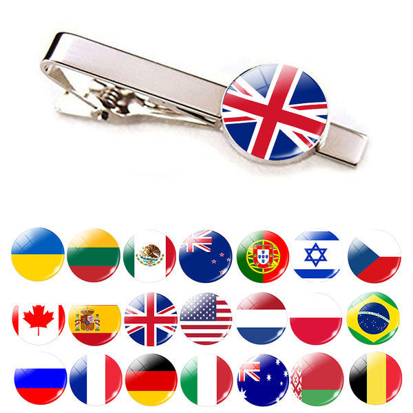 30 Countries National Flag Tie Clips