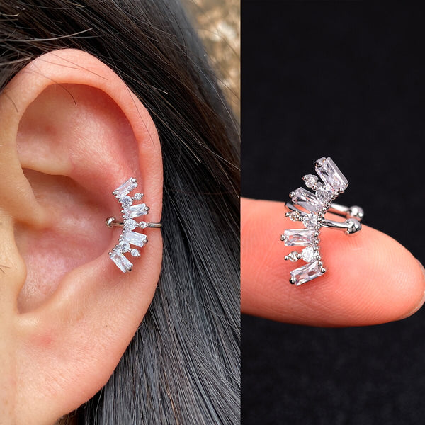 1Pc CZ Earcuff Wrap Earring Non Piercing Women