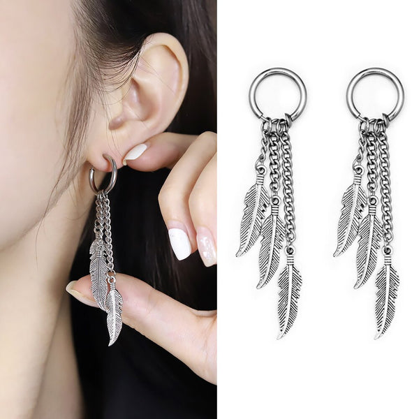 1 Piece Stainless Steel Painless Ear Clip Earrings for Men/Women