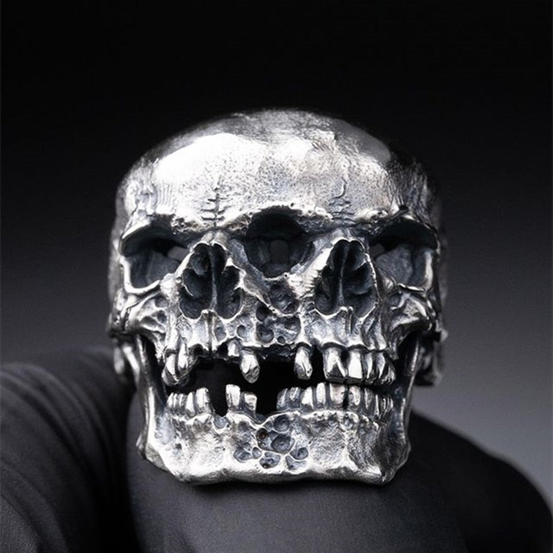 Unique Gothic Mens Skull Ring 316L Stainless Steel Rings for Men