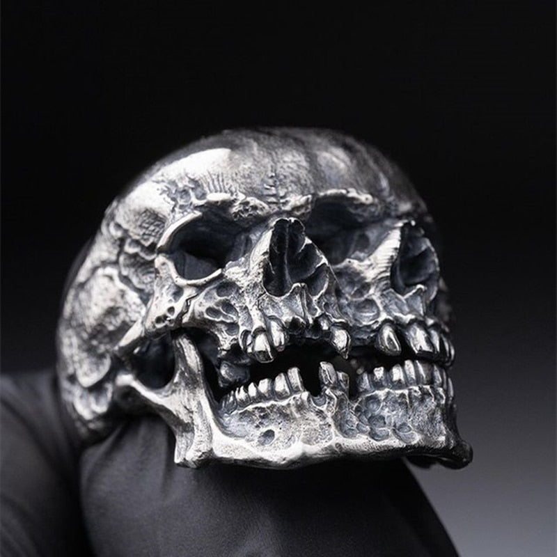 Unique Gothic Mens Skull Ring 316L Stainless Steel Rings for Men