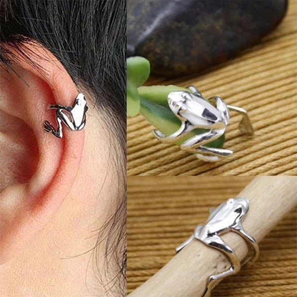 1 PC Fashion Frog Ear Cuffs Siliver Ear Cuff Clip Earrings