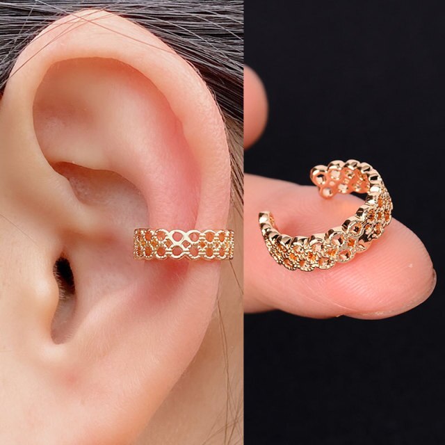 Cartilage Conch Fake Piercing Jewelry Adjustable Wrap Ear Cuff No Piercing