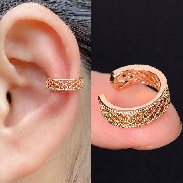 Cartilage Conch Fake Piercing Jewelry Adjustable Wrap Ear Cuff No Piercing