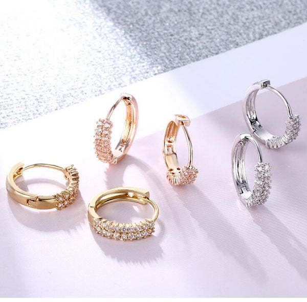 women Fashion Gold color Round Small Hoop Earrings For Women