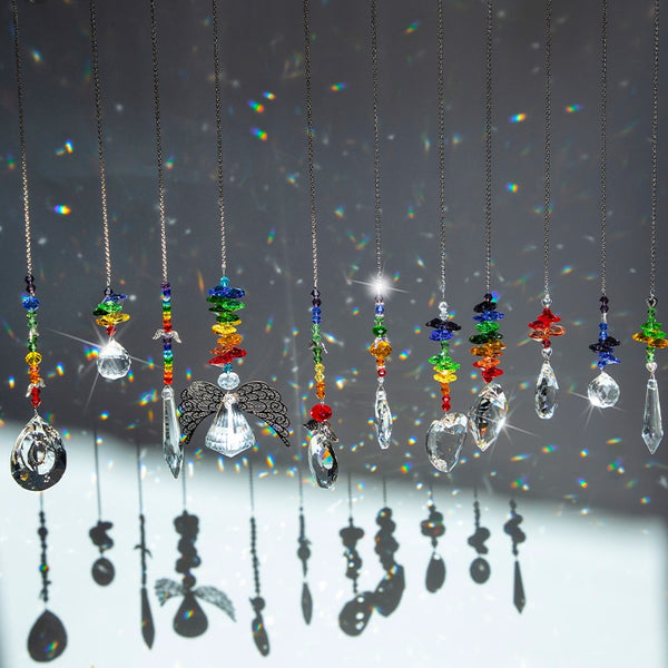 12pcs Garden Suncatchers,Window Hanging Crystal Chandeliers Prisms