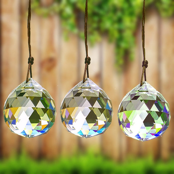 2pcs Clear 50mm Crystal Ball Prism Pendant