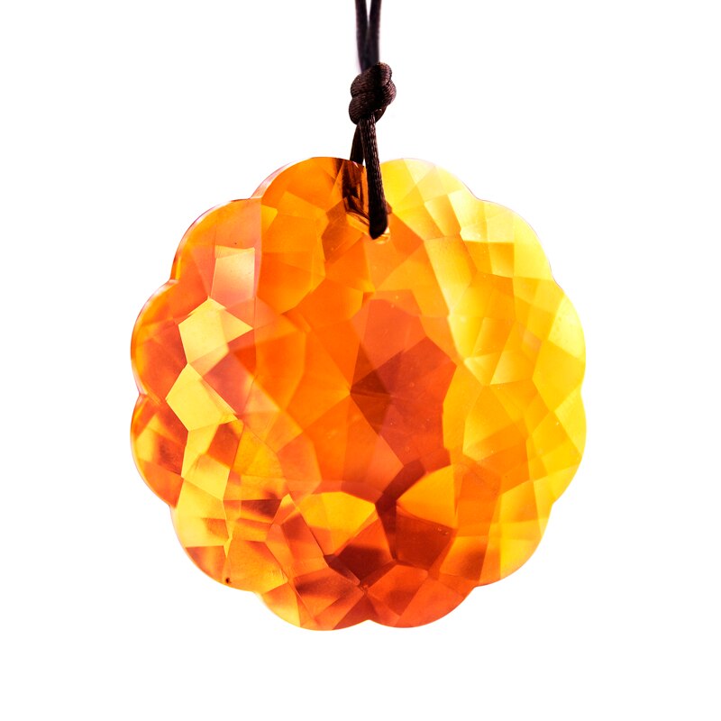 Orange Mandala Drop Hanging Crystals Chandelier Prisms