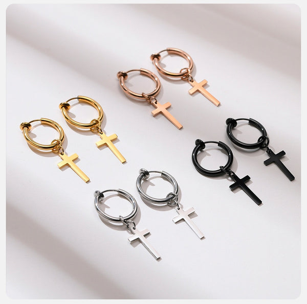 1 Piece Cross Triangle Geometric Dangle Ear