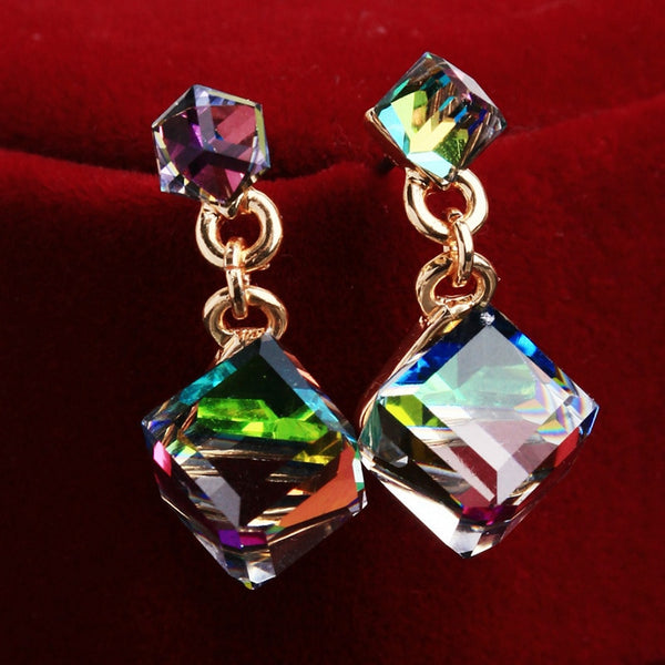 1 Pair Colorful Women Crystal Earrings