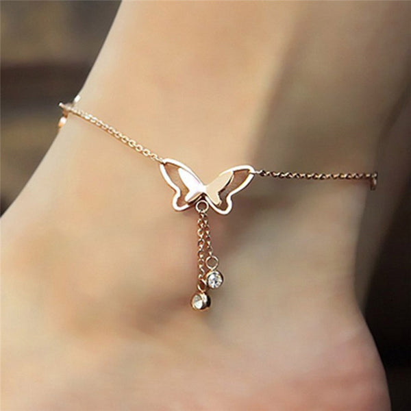 Butterfly Pendant Ankle Anklet Bracelet Barefoot  Chain