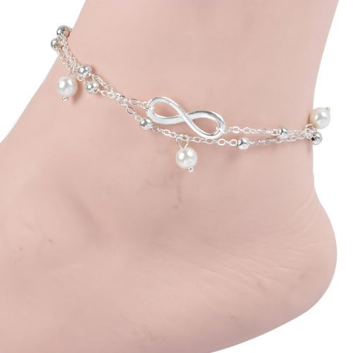 Boho Female Double Layered Anklets Barefoot  Ankle Bracelets