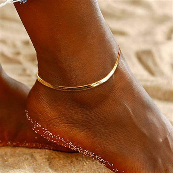 Women God Tone Snake Chain Anklet