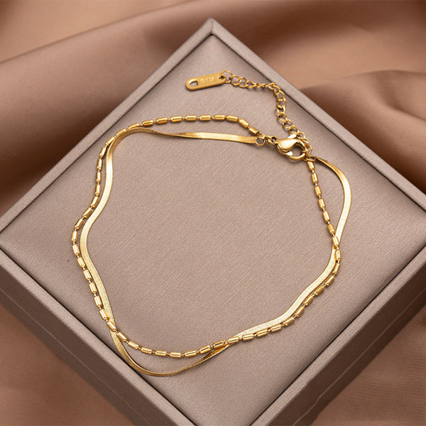 Multilayer Gold 18K Gold Plated Women's Anklet