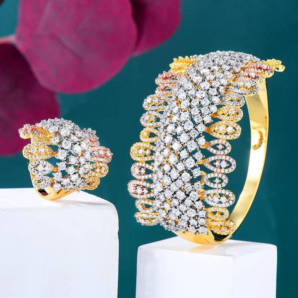 DUBAI CZ Bangle Ring Set For Women