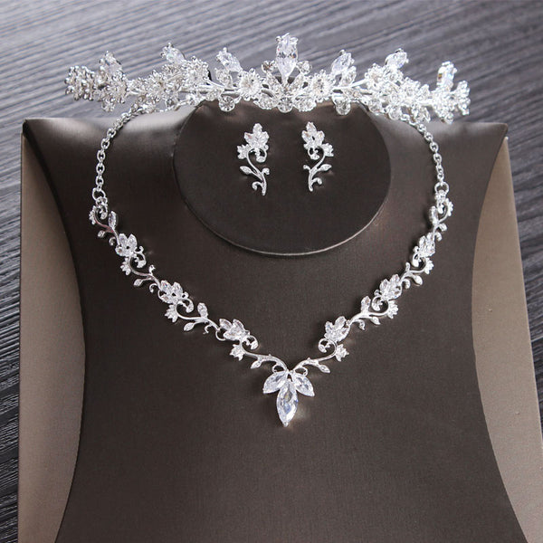 Luxury Cubic Zircon Leaf Bridal Jewelry Set Wedding Jewelry Set