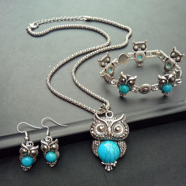 Boho Female Turquoise Jewelry Set