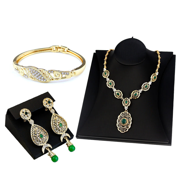 Moroccan Bride Wedding Jewelry Women Earring Necklace Bangle Sets