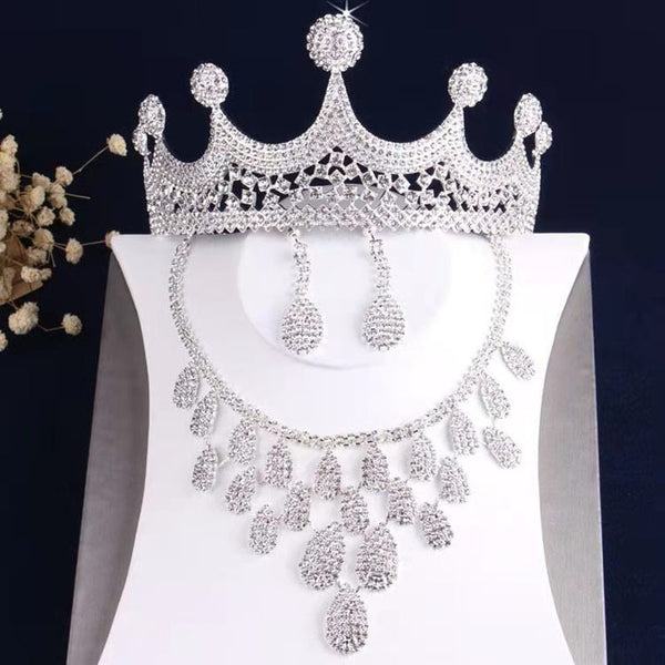 Baroque  Sparkling Crystal Water Drop Jewelry Set