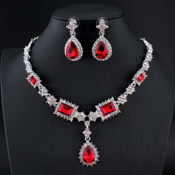 Bisuteria Silver Color Necklace Earrings Sets