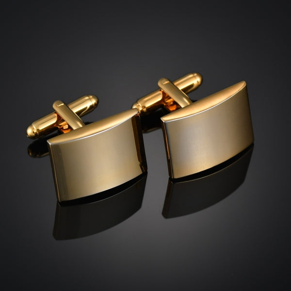 Wooden/Crystal/Carbon Metal Geometric Cufflinks