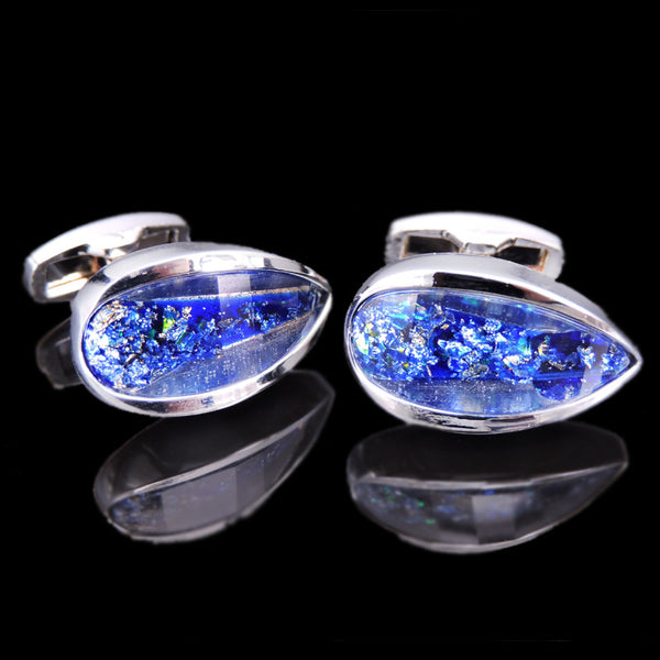 Luxury New Blue Crystal Cufflinks for Mens