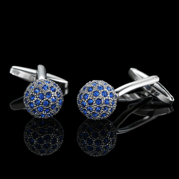 hand inlaid Blue Crystal zircon Cufflinks