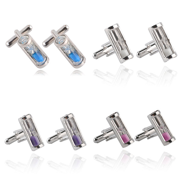 Trendy 4 Colors Hourglass Cufflinks for Men