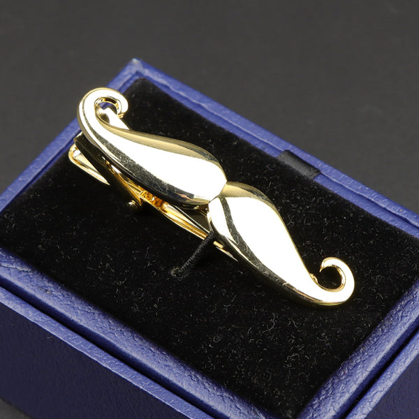 Classic Mens Golden Black Metal Tie Clip