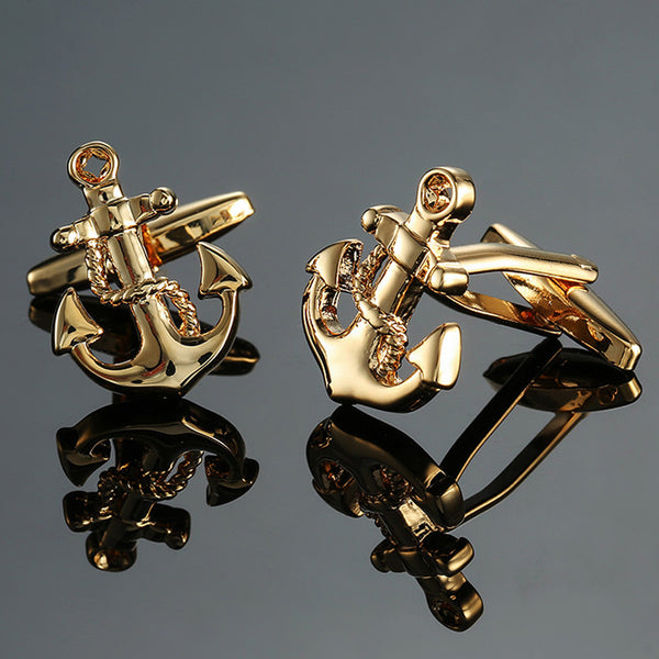 fashion  gold boat anchor Cufflinks