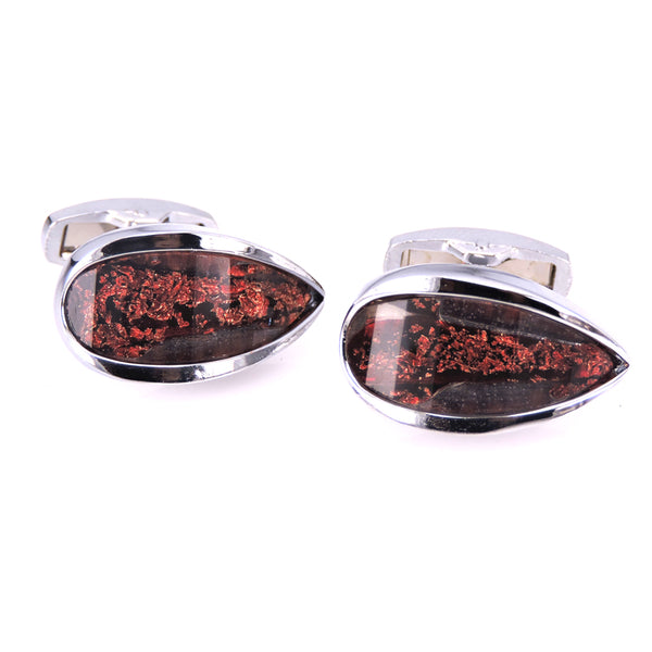 Trendy Crystal Heart nature stone Cufflinks