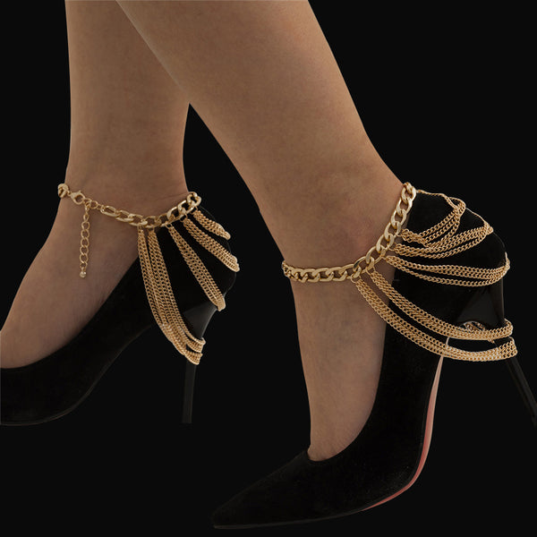 Fashion Multilayer Chain High Heel Shoe Simple Foot Anklets