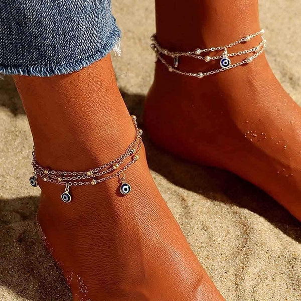 Ladies Turkish Eyes Beads Anklets for Women