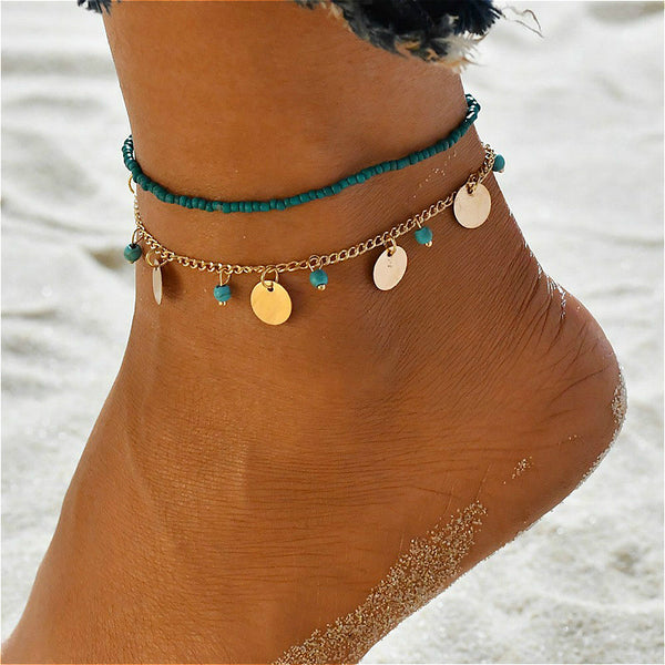 1piece Shine Bohemian Beads Ankle Bracelet for Women