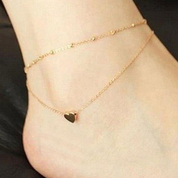 Anklet Beach Sexy Gold Anklet Love Heart Ankle