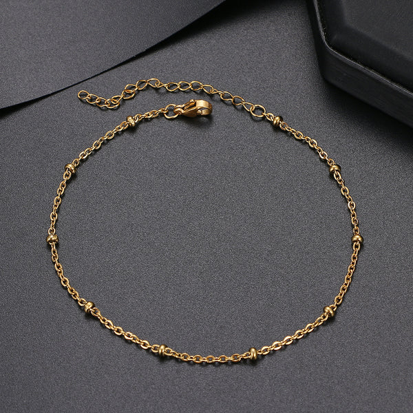 Fashion New Classic beaded chain Anklets Barefoot Gold Color Anklet